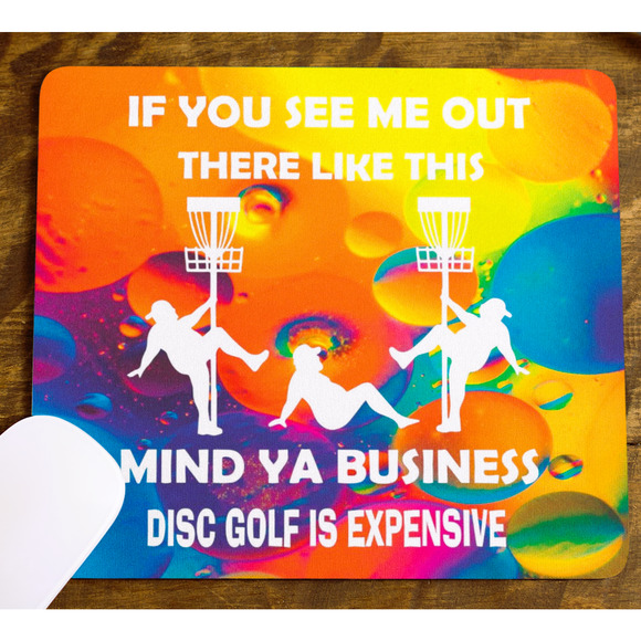 Disc Golf Funny Stripper Man PSYCHADELIC Mousepad Mouse Pad Computer Golf Gift - Picture 3 of 3
